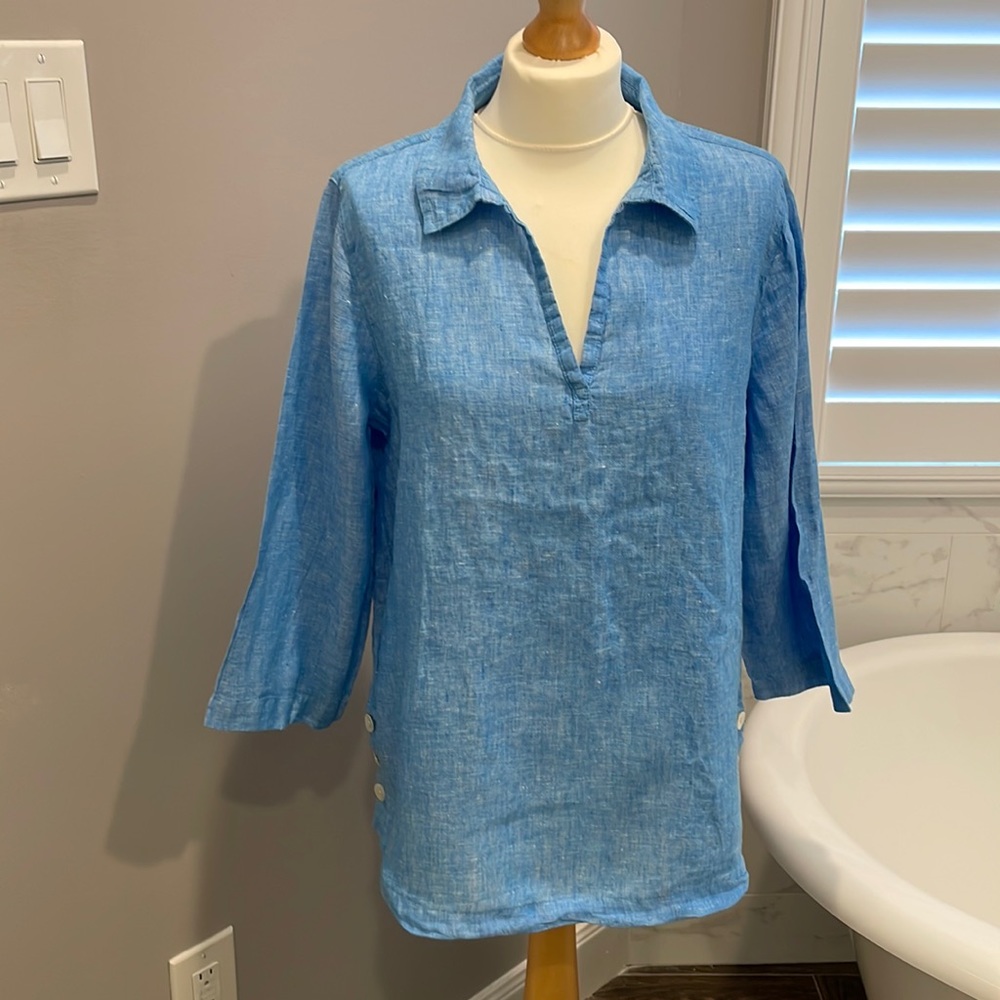 Tahari Linen Pullover Top - Size XL